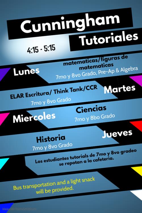 Tutorial Schedule Spanish